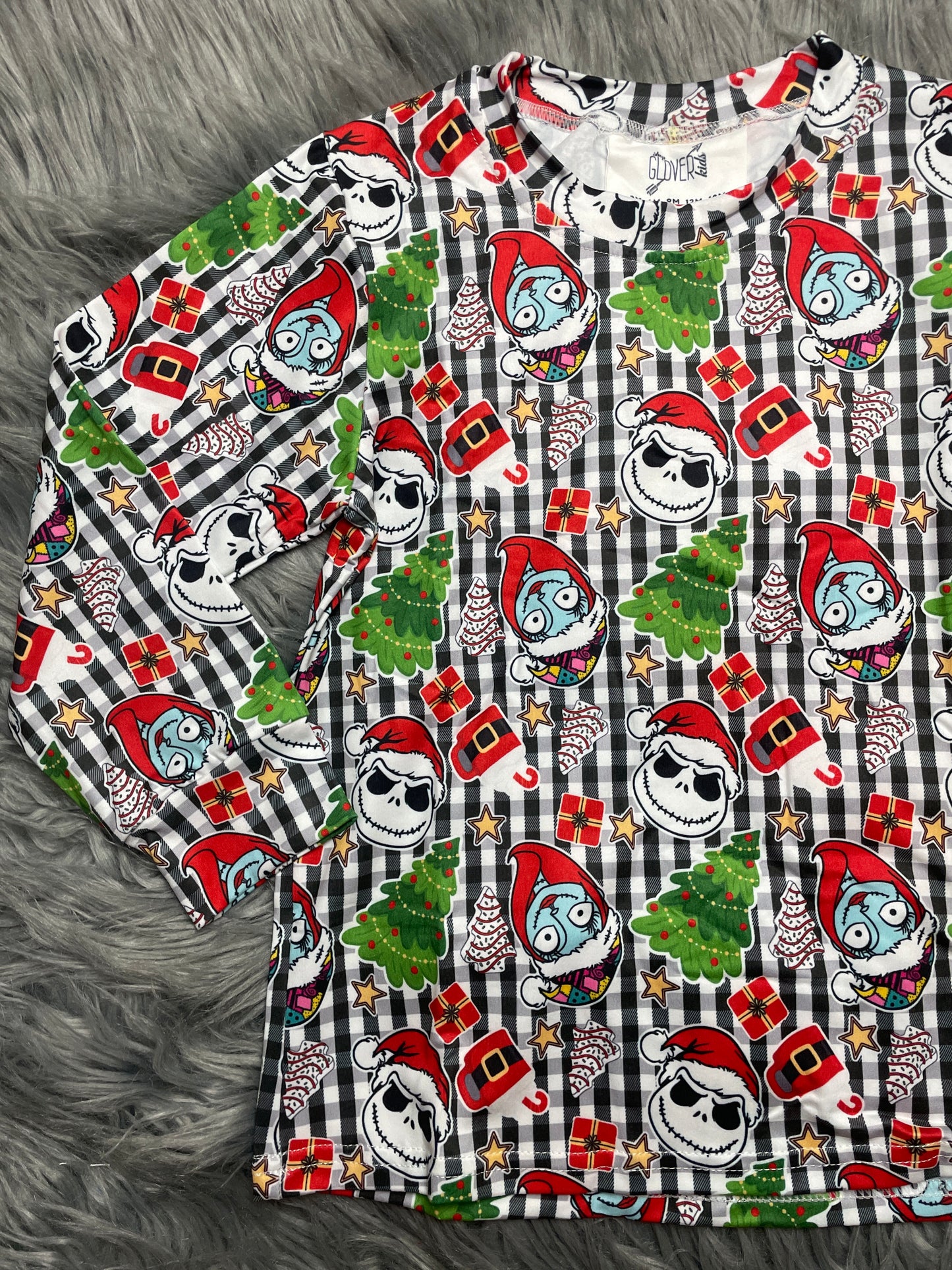 Checkered Christmas Night Long Sleeve Tee