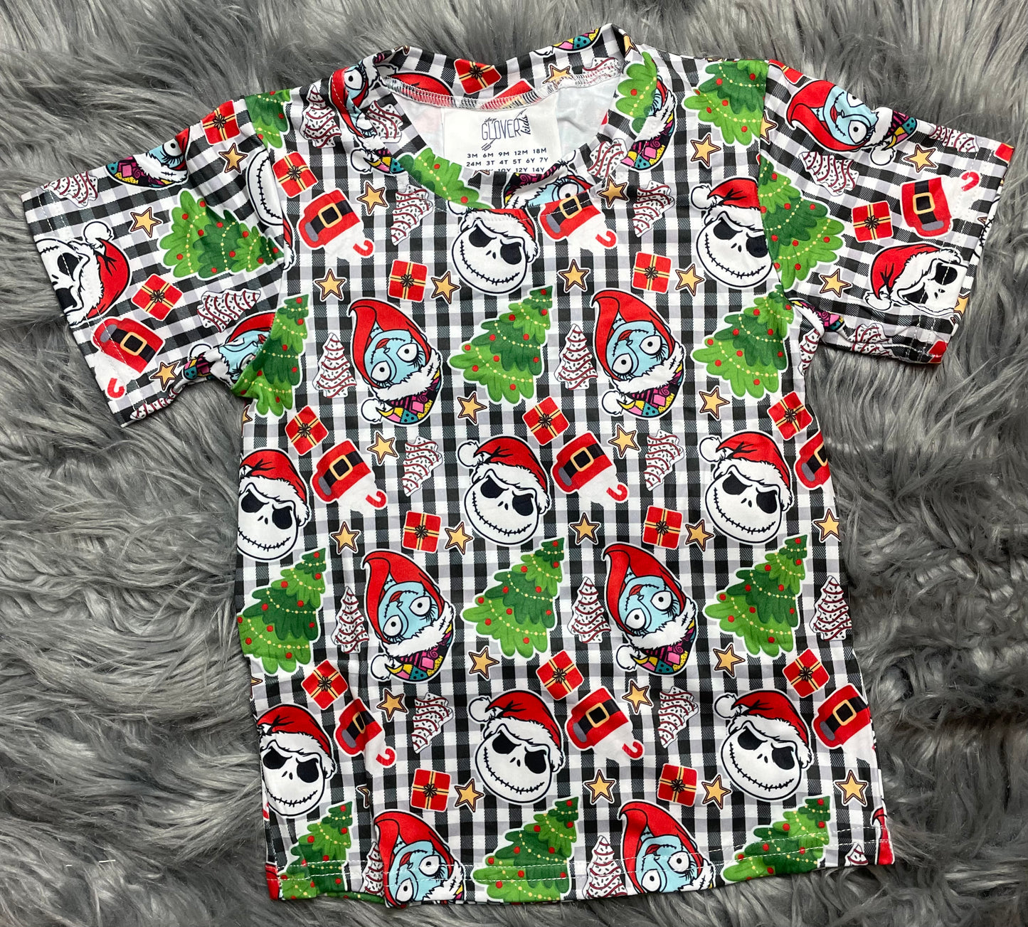 Checkered Christmas Night Short Sleeve Tee